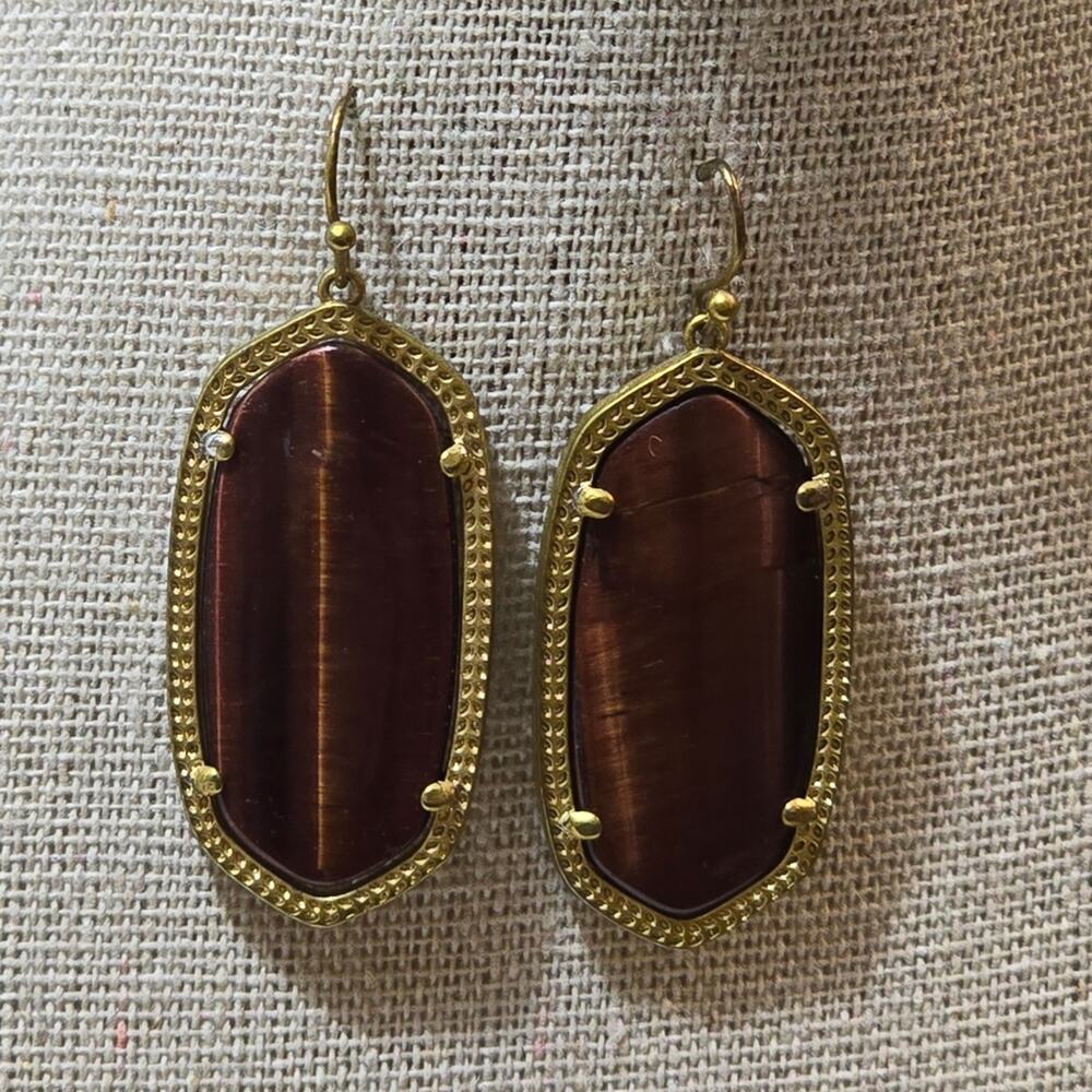 Kendra Scott‎ Rose Gold Brown Elle Dangle Earrings